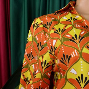 Женский костюм (блуза с принтом+брюки) PLUS SIZE