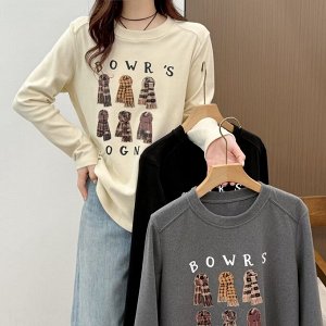 Женский лонгслив с принтом PLUS SIZE