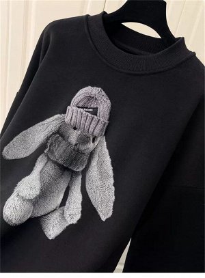 Свитшот женский с принтом PLUS SIZE