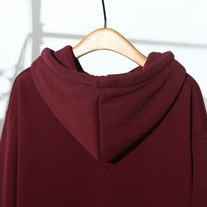 Женское худи с принтом, утепленное PLUS SIZE