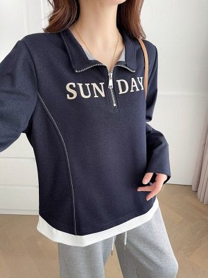 Женский свитшот с принтом PLUS SIZE