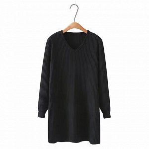 Платье трикотажное с длинным рукавом PLUS SIZE