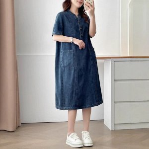 Платье женское с коротким рукавом PLUS SIZE