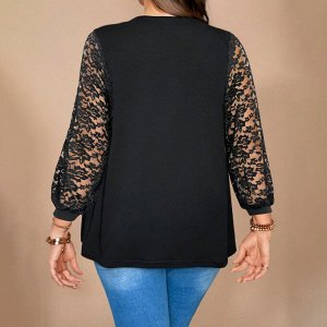 Женская блуза с кружевом PLUS SIZE