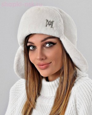 Бархат корот.уши Ушанка лого МА стразы флис (56-58)