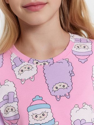 Комплект для девочки (джемпер, брюки) розовый с ламами