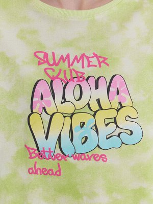 Футболка для девочек с надписью "Aloha vibes"