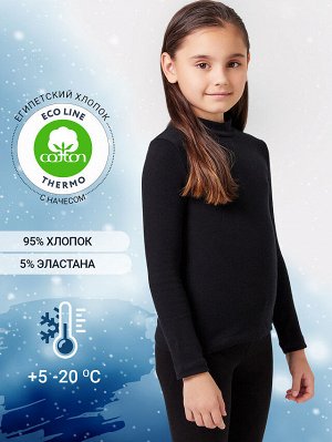 Черный джемпер из египетского хлопка для девочек