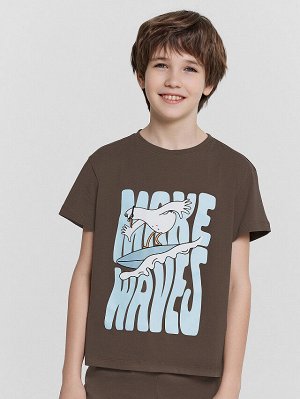 Комплект домашний для мальчиков с принтом и надписью "make waves"
