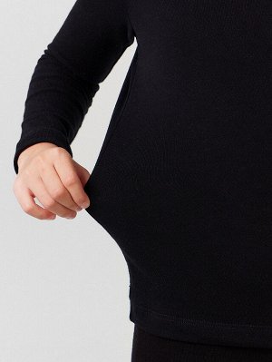 Черный джемпер из египетского хлопка для девочек