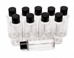 Дорожный набор бутылочек для косметики Verona Ultima, 10 предметов, черный, VEFLB10A
