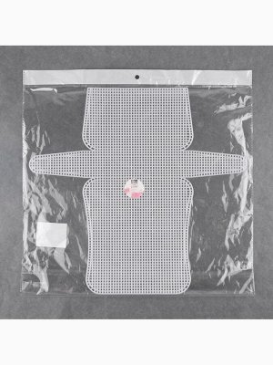 Канва-основа для вышивания сумки, пластиковая, 33.5x35.5 см, 2x2 мм, цвет белый