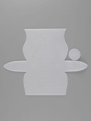 Канва-основа для вышивания сумки, пластиковая, 23x29 см, 1.5x1.5 мм, белая