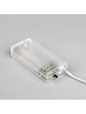 Гирлянда «Нить» 2 м роса с насадками «Ёлочка», IP20, серебристая нить, 20 LED, 2 режима, батарейки ААх2 (нет в комплекте), свечение белое