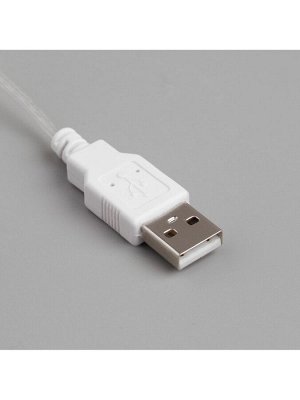 Гирлянда «Мишура» 5 м роса, IP20, серебристая нить, 100 LED, свечение мульти, USB