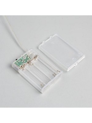Гирлянда «Мишура» 1 м роса, IP20, серебристая нить, 100 LED, 2 режима, батарейки AAх3 (нет в комплекте), свечение белое