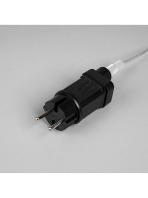 Гирлянда «Мишура» 50 м роса, IP44, серебристая нить, 1500 LED, 8 режимов, свечение белое, 36 В