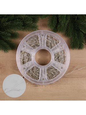 Гирлянда «Мишура» 50 м роса, IP44, серебристая нить, 1500 LED, 8 режимов, свечение мульти, 36 В