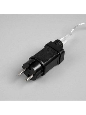 Гирлянда «Мишура» 50 м роса, IP44, серебристая нить, 1500 LED, 8 режимов, свечение мульти, 36 В