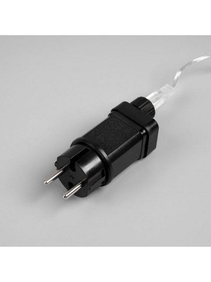 Гирлянда «Мишура» 20 м роса, IP44, серебристая нить, 600 LED, 8 режимов, свечение мульти, 18 В