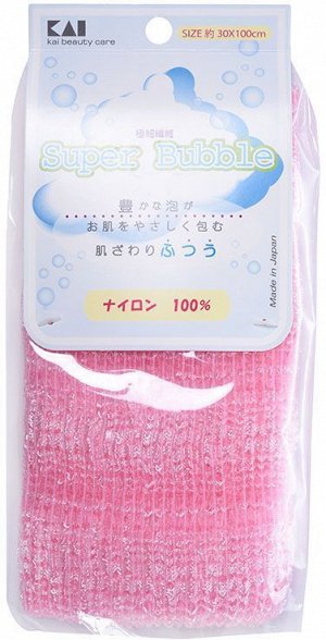 Мочалка для тела (с объемным плетением средней жесткости), 30 см х 100 см Цвет: Нежно-розовый / 240