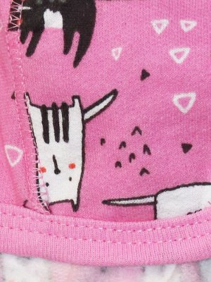 Розовый чепчик с кошечками "Забавные кошки" для новорождённой (78909)