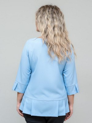 Блуза со складками голубой