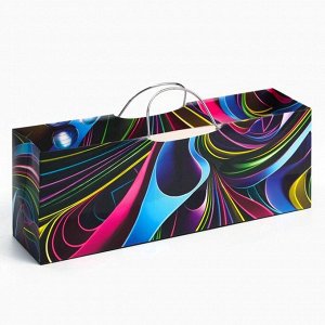 Пакет подарочный под бутылку с тиснением, Микки Маус, 35.5x12.5x9 см