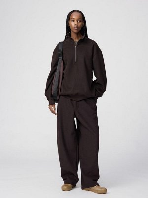 UNIQLO U - свитшот с короткой молнией из начёсанного трикотажа - 35 BROWN