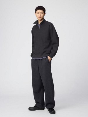 UNIQLO U - свитшот с короткой молнией из начёсанного трикотажа - 35 BROWN
