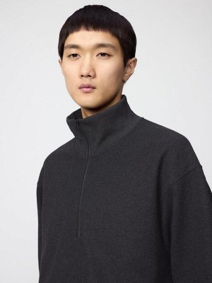 UNIQLO U - свитшот с короткой молнией из начёсанного трикотажа - 35 BROWN