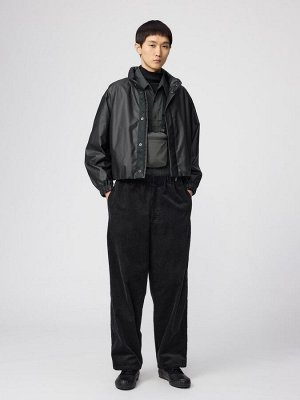 UNIQLO U - укороченная куртка с покрытием и скрытым капюшоном - 09 BLACK