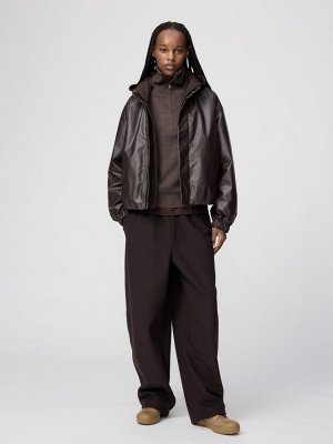 UNIQLO U - укороченная куртка с покрытием и скрытым капюшоном - 09 BLACK