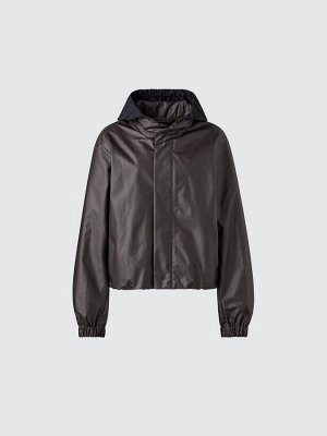 UNIQLO U - укороченная куртка с покрытием и скрытым капюшоном - 09 BLACK