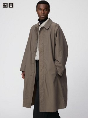 UNIQLO U - плащ оверсайз с потайной застёжкой - 34 BROWN