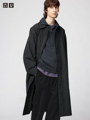UNIQLO U - плащ оверсайз с потайной застёжкой - 09 BLACK