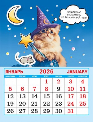 Календарь на магните на 2026 год "Забавные коты"