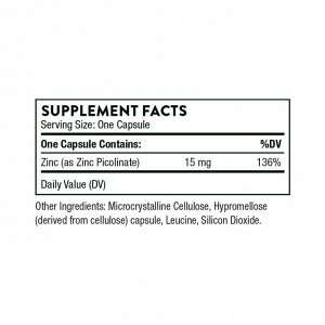 Цинк Thorne Zinc Picolinate 15мг - 60 капс