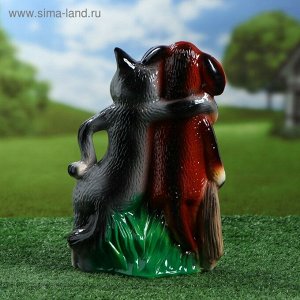 Садовая фигура "Волк и пес " глянец