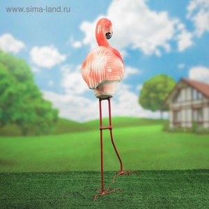 Садовая фигура "Фламинго" металлические ноги, 65 см