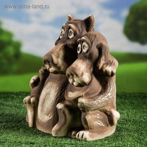 Садовая фигура "Волк и пес" шамот