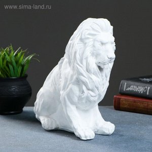 Фигура "Лев сидя малый" белый 26х14х25см