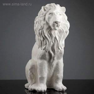 Фигура "Лев сидящий" белая 40х25х56см