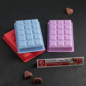 Форма для льда и шоколада 15 ячеек "Кубик" 11,7х18,7х3,4 см, цвета МИКС