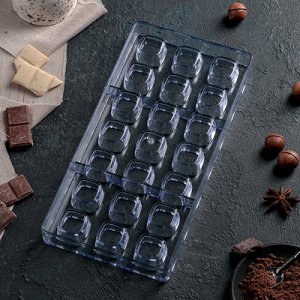 Форма для шоколада 21 ячейка "Куб" 27,5x13,5x3 см