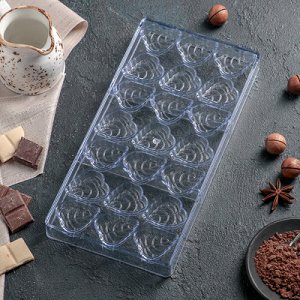 Форма для шоколада 21 ячейка "Листопад" 28х14х2,5 см