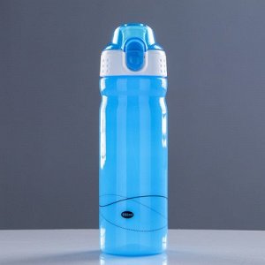 Бутылка для воды 600 мл, спортивная, крышка за защёлке, поильник, микс, 7.5х23 см