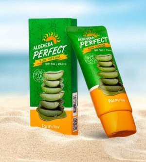 Farm Stay Aloe Vera Perfect Sun Cream SPF50+/PA+++ Солнцезащитный Крем с Экстрактом Алоэ 70 гр