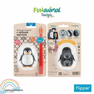 MIRADENT® flipper@ FUN Animal Penguin -футляр в комплекте с з/щ "Пингвин"