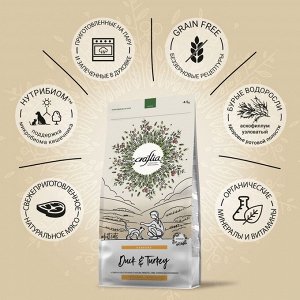 Сухой корм CRAFTIA HARMONA для взрослых кошек из утки и индейки 4.5 кг